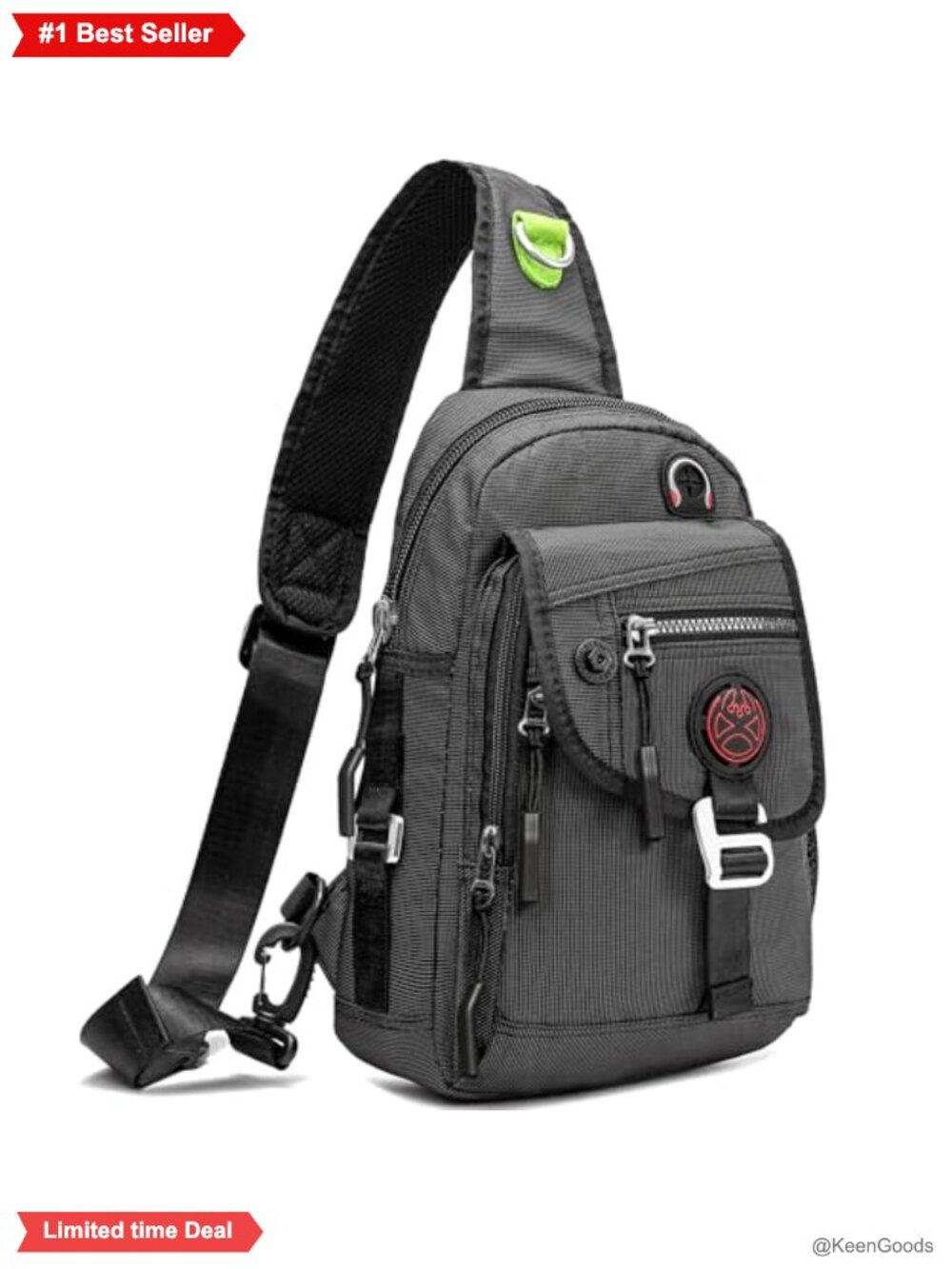NICGID Sling Bag Chest Shoulder Backpack Water-Resistant Nylon Crossbody